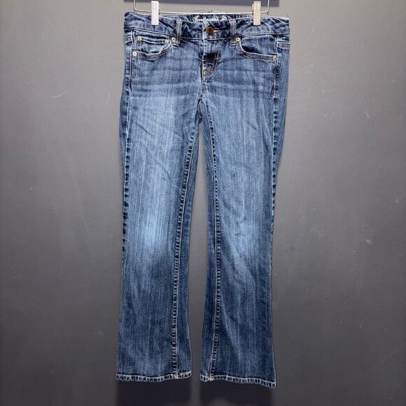 American Eagle Womens Favorite Boyfriend Jeans 4 short Low Rise Dark Wash - Picture 1 of 10